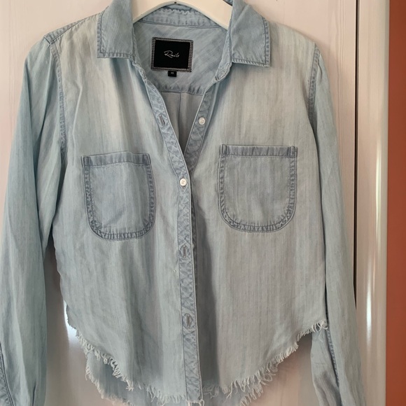 Rails denim cropped button down - Picture 1 of 4